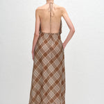 Matteau Layered Halter Midi Dress in Picnic Plaid