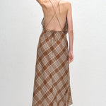 Matteau Layered Halter Midi Dress in Picnic Plaid