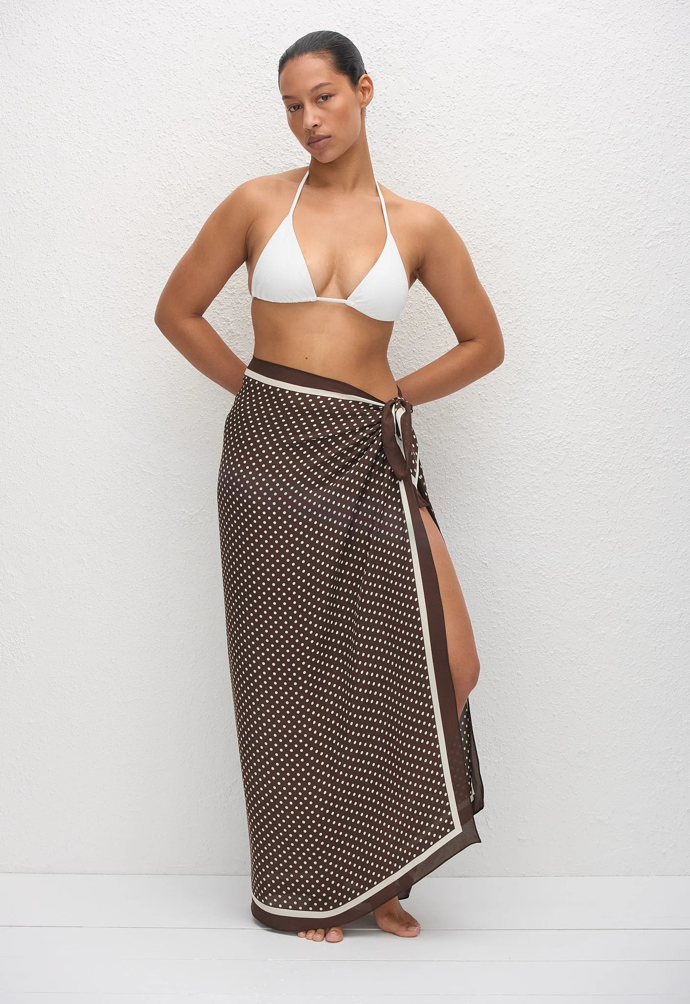 Matteau Silk Sarong in Chocolate Polka Dot