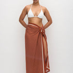 Matteau Silk Sarong in Tomato Polka Dot