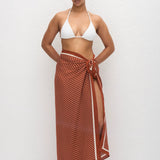 Matteau Silk Sarong in Tomato Polka Dot