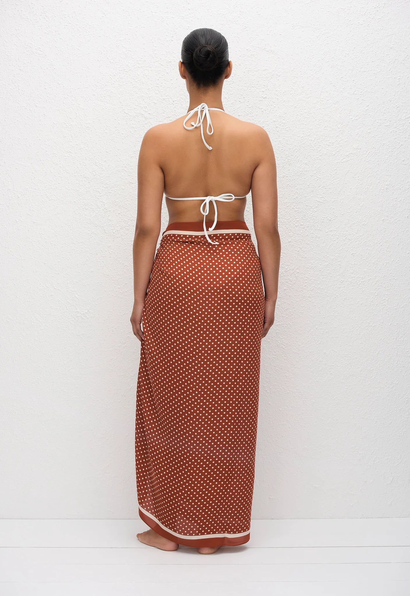 Matteau Silk Sarong in Tomato Polka Dot