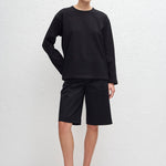 Matteau Long Sleeve Tee in Black - side view