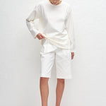 Matteau Long Sleeve Tee in Chalk - side view