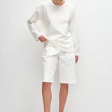 Matteau Long Sleeve Tee in Chalk - side view