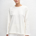 Matteau Long Sleeve Tee in Chalk - detail view