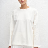 Matteau Long Sleeve Tee in Chalk - detail view