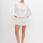 Matteau Magyar Broderie Tee Dress in White - side view