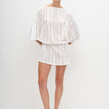 Matteau Magyar Broderie Tee Dress in White - side view