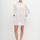 Matteau Magyar Broderie Tee Dress in White - detail view