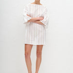 Matteau Magyar Broderie Tee Dress in White - styled look