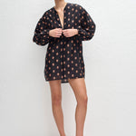 Matteau Popover Mini Tie Dress in Vida - side view