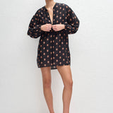 Matteau Popover Mini Tie Dress in Vida - side view