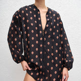 Matteau Popover Mini Tie Dress in Vida - detail view