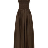 Matteau Shirred Bodice Dress in Chocolate