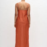 Matteau Square Shift Midi Dress in Tomato Polka Dot