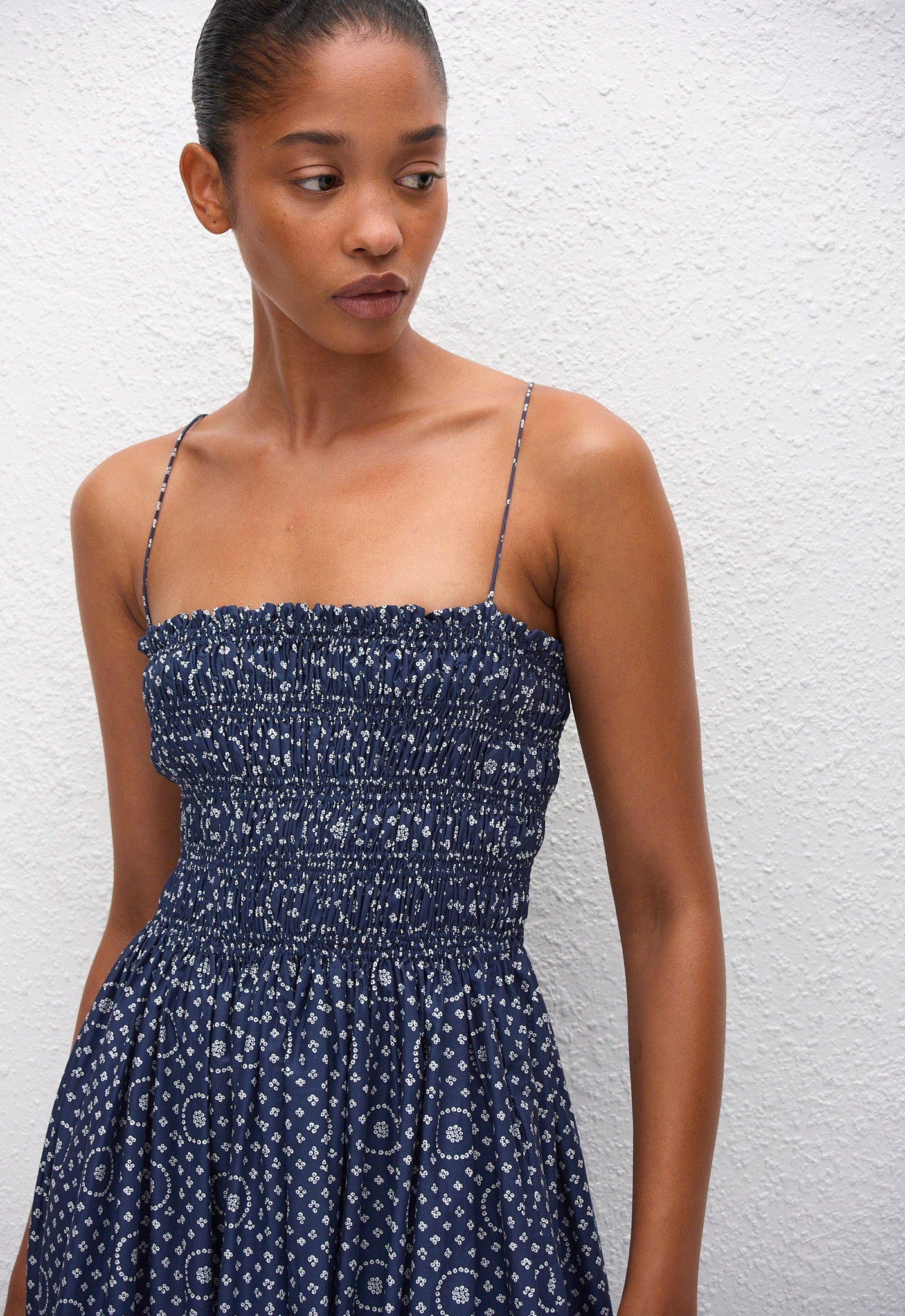 Matteau Shirred Bodice Dress in Bluebell - outfit inspiration