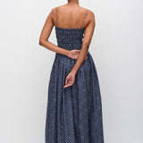 Matteau Shirred Bodice Dress in Bluebell - styled look