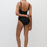Matteau Square Maillot in Deep Black - detail view