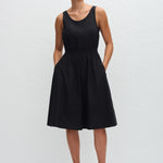 Matteau Drawcord Tank Midi Dress in Black