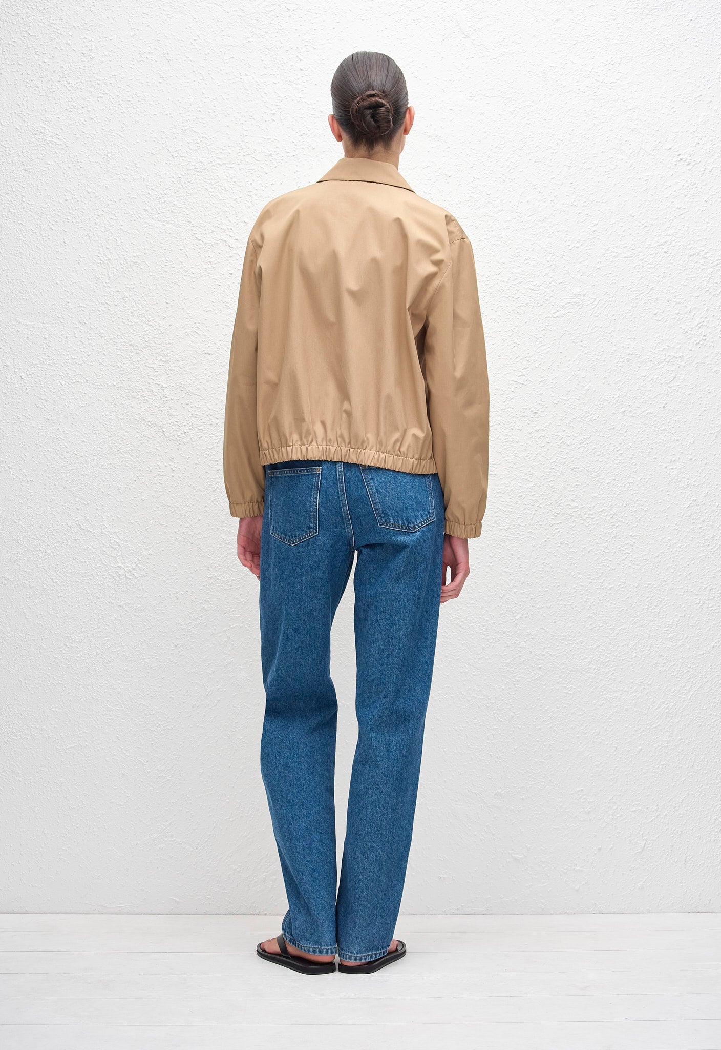 Matteau Twill Bomber Jacket in Camel - styled look