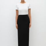 Matteau Crepe Column Skirt - Black - side view
