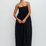 Matteau Empire Pintuck Bodice Dress in Black