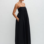 Matteau Empire Pintuck Bodice Dress in Black