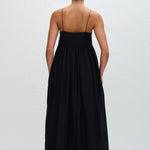 Matteau Empire Pintuck Bodice Dress in Black