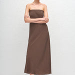 Matteau Bias Column Dress in Chocolate Polka Dot