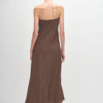 Matteau Bias Column Dress in Chocolate Polka Dot
