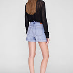 Anine Bing Moni Crop Cardigan in Black - detail view