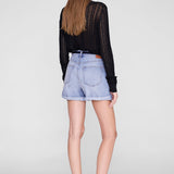 Anine Bing Moni Crop Cardigan in Black - detail view