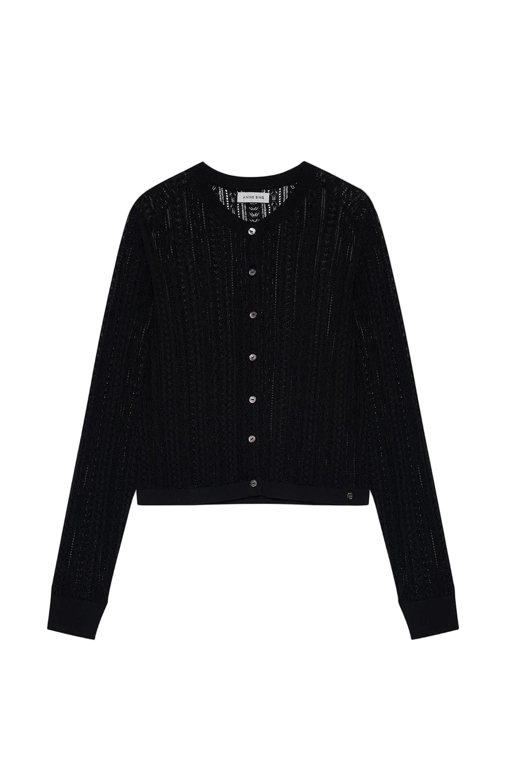 Anine Bing Moni Crop Cardigan in Black