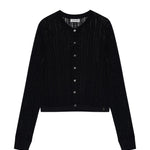 Anine Bing Moni Crop Cardigan in Black
