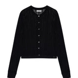 Anine Bing Moni Crop Cardigan in Black