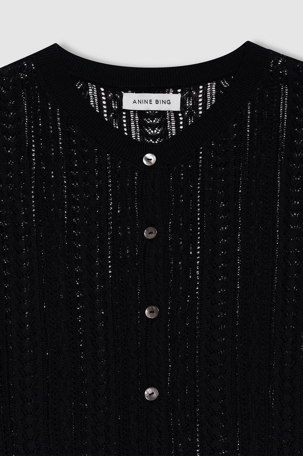 Anine Bing Moni Crop Cardigan in Black - styled look