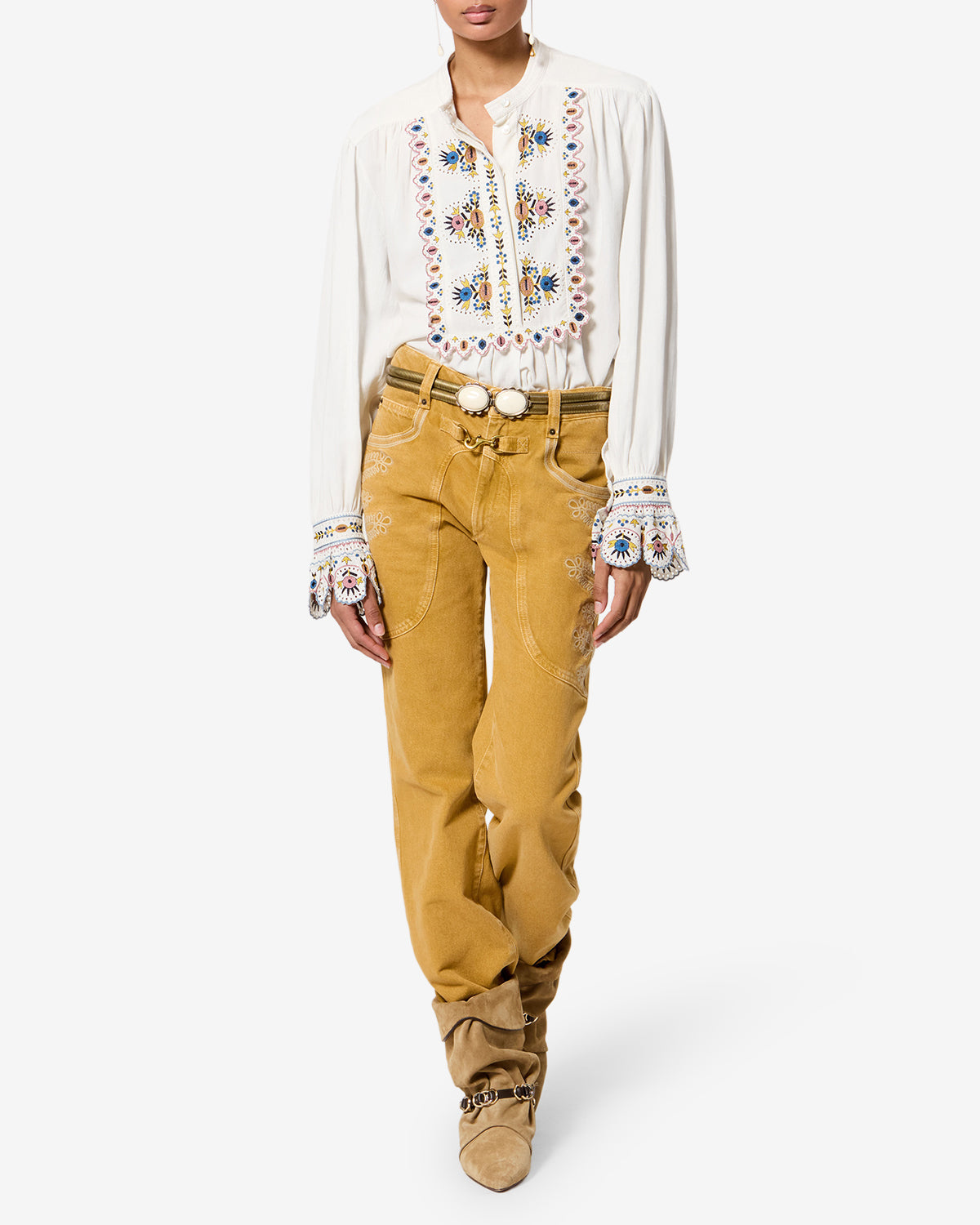 Isabel Marant Monique Top in Ecru - side view