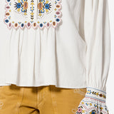 Isabel Marant Monique Top in Ecru - detail view