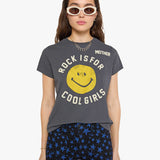 Mother The Boxy Goodie Goodie in Rock Is for Cool Girls - Faded Black Reactive