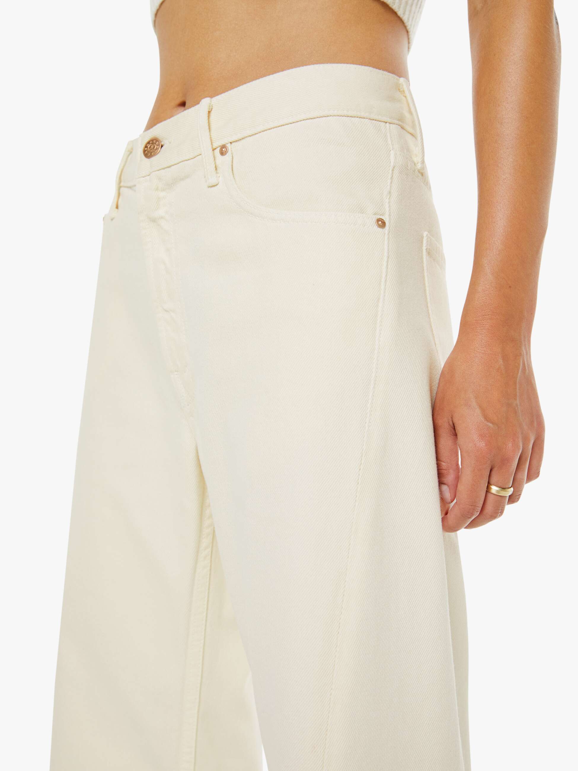 Mother The Lemon Twist Sneak in Natural - styled look