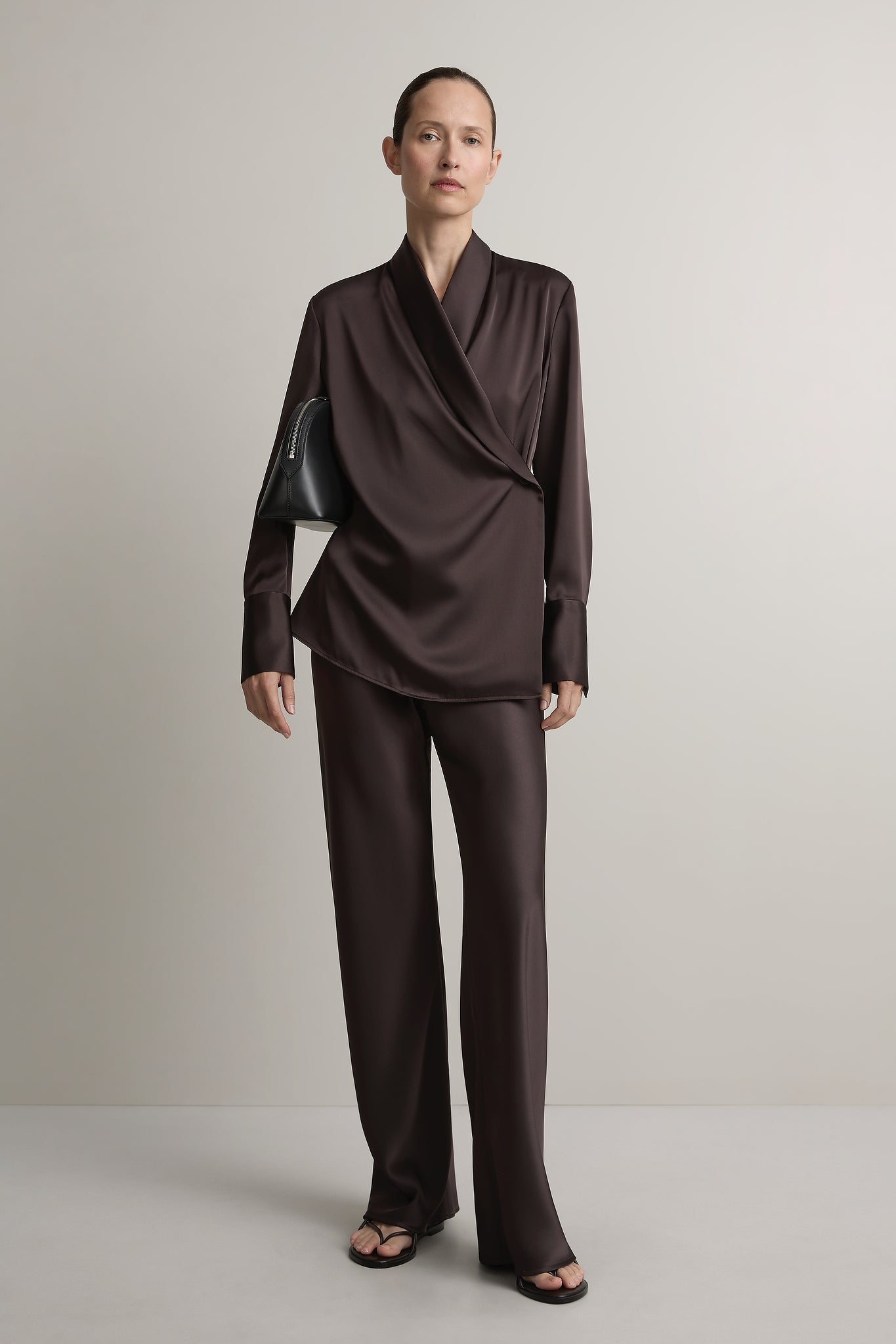 A Emery Myrna Pant in Bistre - side view