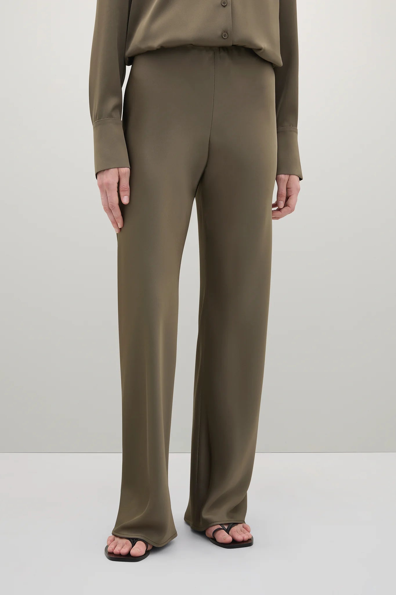 A Emery Myrna Pant in Deep Olive Green
