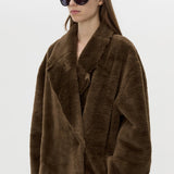 Camilla and Marc Nala Furry Coat in Truffle
