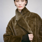 Camilla and Marc Nala Furry Coat in Truffle