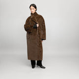 Camilla and Marc Nala Furry Coat in Truffle