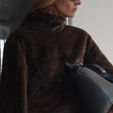 Camilla And Marc Nala Furry Pullover Top in Truffle