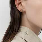 Nina Gordon Figure Studs XSMALL in Gold - side view