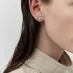 Nina Gordon Figure Studs XSMALL in Silver - styled look