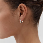 Nina Gordon Low Beam Hoops SMALL in Silver - side view